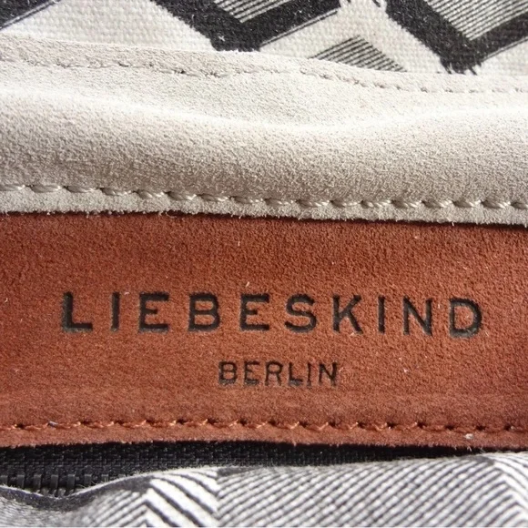 Liebeskind Hyena Grey Light Taupe Suede - Leather Studded Shoulder Bag - Purse - Picture 9 of 14